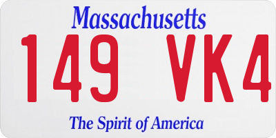 MA license plate 149VK4