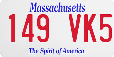 MA license plate 149VK5