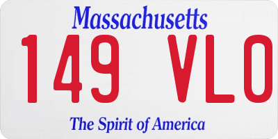 MA license plate 149VL0