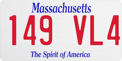 MA license plate 149VL4