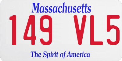 MA license plate 149VL5