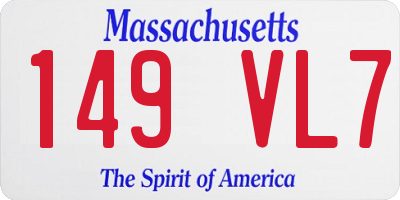 MA license plate 149VL7