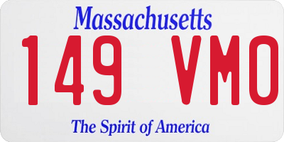 MA license plate 149VM0