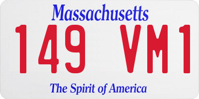 MA license plate 149VM1