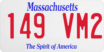 MA license plate 149VM2