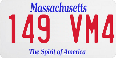 MA license plate 149VM4