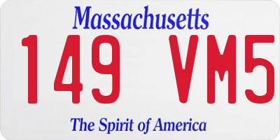 MA license plate 149VM5