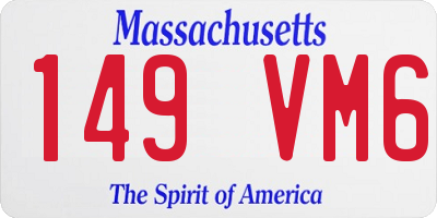 MA license plate 149VM6