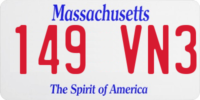 MA license plate 149VN3