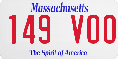 MA license plate 149VO0