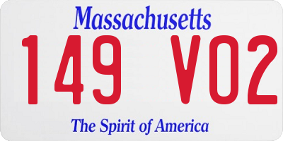 MA license plate 149VO2