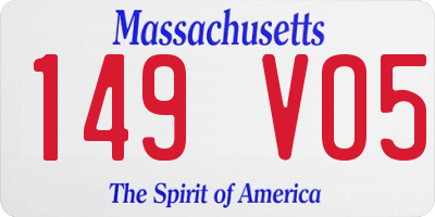 MA license plate 149VO5