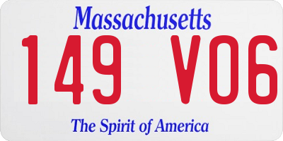 MA license plate 149VO6