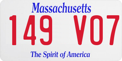 MA license plate 149VO7