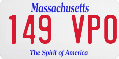 MA license plate 149VP0