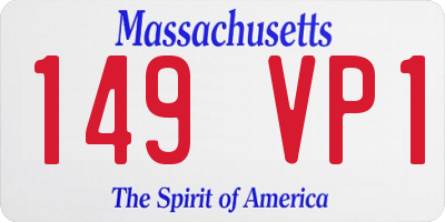 MA license plate 149VP1