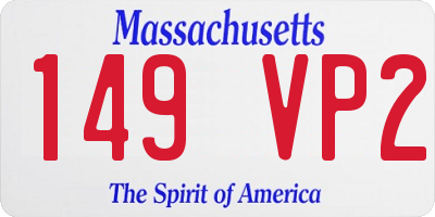 MA license plate 149VP2