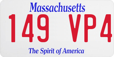 MA license plate 149VP4