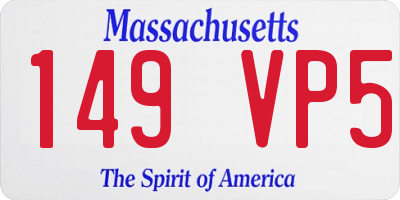 MA license plate 149VP5