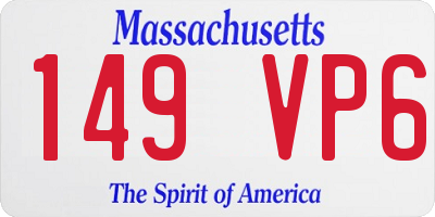 MA license plate 149VP6