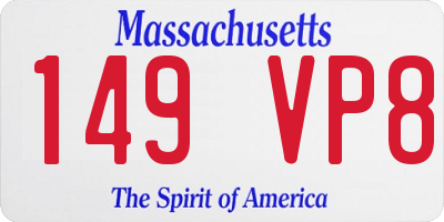 MA license plate 149VP8