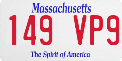 MA license plate 149VP9