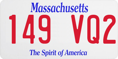 MA license plate 149VQ2