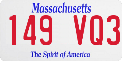 MA license plate 149VQ3