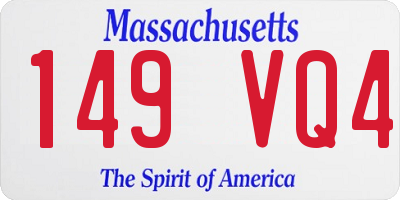 MA license plate 149VQ4
