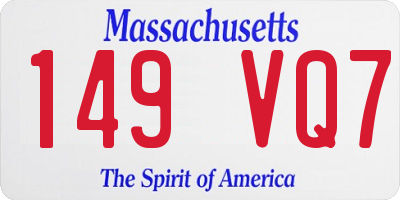 MA license plate 149VQ7