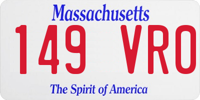 MA license plate 149VR0