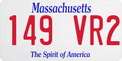 MA license plate 149VR2