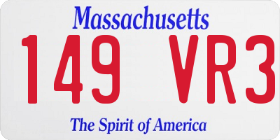 MA license plate 149VR3
