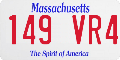 MA license plate 149VR4
