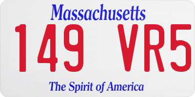 MA license plate 149VR5