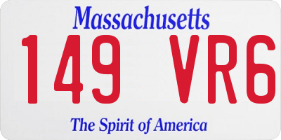 MA license plate 149VR6