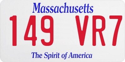 MA license plate 149VR7