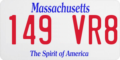MA license plate 149VR8