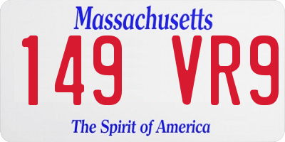MA license plate 149VR9