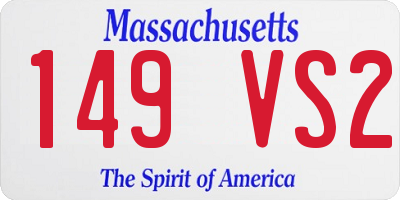MA license plate 149VS2