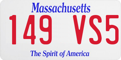 MA license plate 149VS5