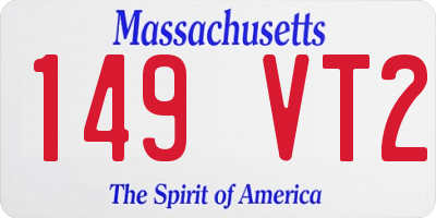 MA license plate 149VT2