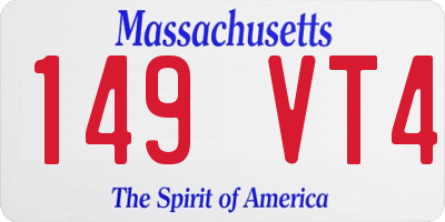 MA license plate 149VT4