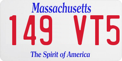 MA license plate 149VT5