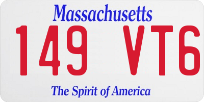 MA license plate 149VT6