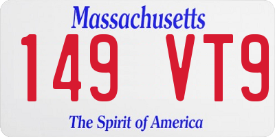 MA license plate 149VT9