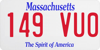 MA license plate 149VU0