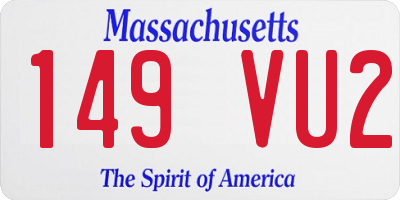 MA license plate 149VU2