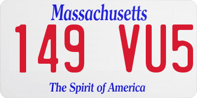 MA license plate 149VU5