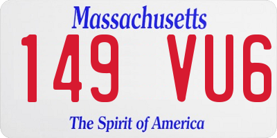 MA license plate 149VU6